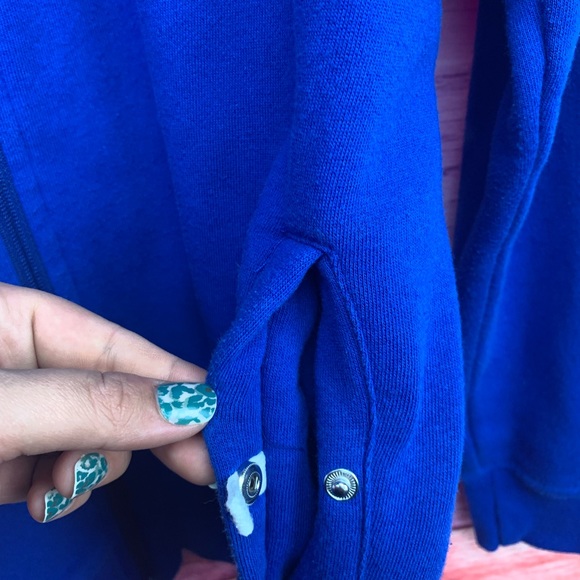 🇮🇹 KAPPA unisex zip up hooded sweater blue with Italy flag logo on hood 🇮🇹 - Picture 5 of 9